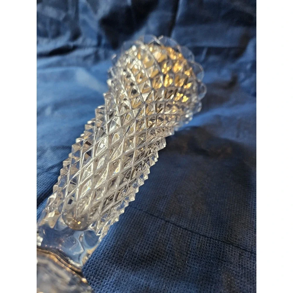 Vintage 6 Inch American Brilliant Heavy Cut Glass Vase Cut Crystal EUC